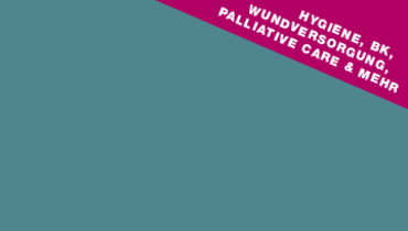 Dunkelgrüne Kachel mit dem Blickfang "Hygiene, BK, Wundversorgung, Palliative Care & mehr"