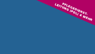Blaue Kachel – im Blickfang steht "Pflegedienstleitung (PDL) & mehr"