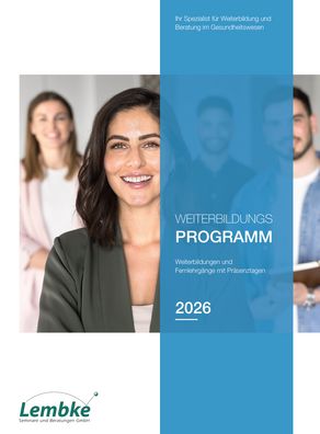 Der Titel vom Weiterbildungsprogramm 2026 mit Weiterbildungen und Fernlehrgängen mit Präsenztagen – Link: Weiterbildungsprogramm 2026 als PDF