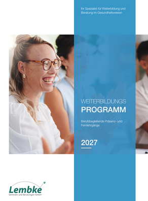 Der Titel vom Weiterbildungsprogramm 2027 mit Weiterbildungen und Fernlehrgängen mit Präsenztagen – Link: Weiterbildungsprogramm 2027 als PDF