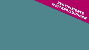 Dunkelgrüne Kachel mit dem Blickfang "zertifizierte Weiterbildungen"